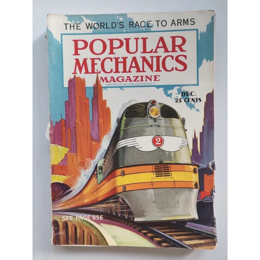 1935 Popular Mechanics Magazine December "The World's Race To‎ Arms" M165
